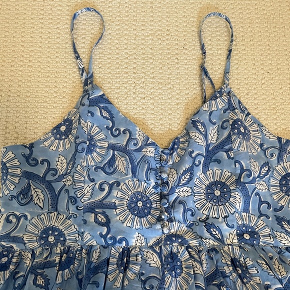 Sleep dress Block print floral cotton nightgown size small handmade - Picture 8 of 8